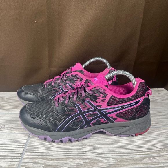Asics Gel-Sonoma 3 Womens Shoe Pink Black Trail Running Shoe Size 8.5 - Picture 3 of 10